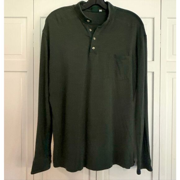 Solo Golf Co green organic cotton made in the USA henley large - Picture 2 of 8